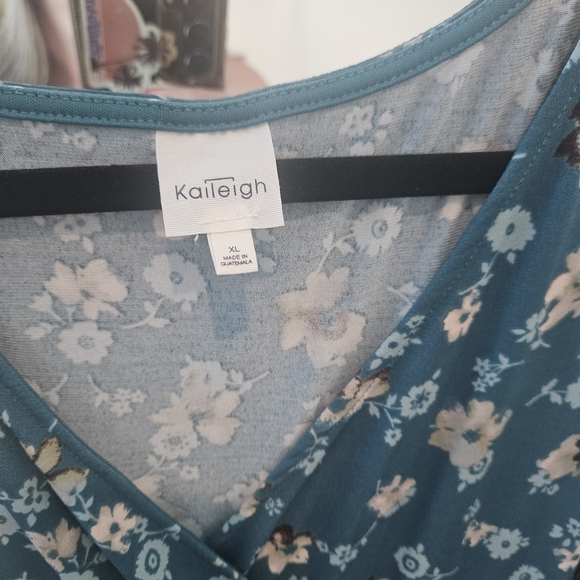 Kaileigh Teal Floral Midi Dress - Picture 2 of 2